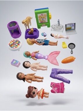 Kids Doll & Pet Playset with Accessories - huge vintage lot